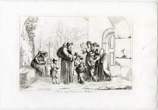 Antique Master Print-RELIC-KISSING-FRIAR-PINELLI-PL.22-Pinelli-1809