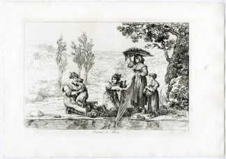 Antique Master Print-ALBANO-WOMEN-WASHING-CLOTHES-COSTUMES-PL.30-Pinelli-1809