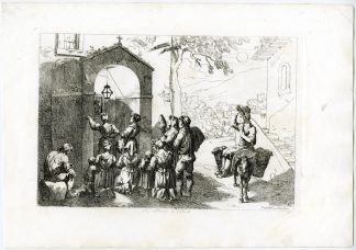 Antique Master Print-TIVOLI-WOMEN-PRAYER-ICON-DEVOTION-DONKEY-PL.33-Pinelli-1809