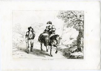 Antique Master Print-TIVOLI-COSTUME-HORSE-FAMILY-TRAVEL-P.35-Pinelli-1809