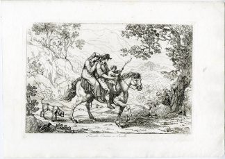 Antique Master Print-CIOCIARIA-FAMILY-HORSE-RURAL-TRAVEL-PL.33-Pinelli-1809