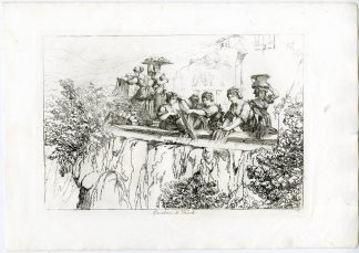 Antique Master Print-TIVOLI-WASHERWOMEN-COSTUME-PL.32-Pinelli-1809