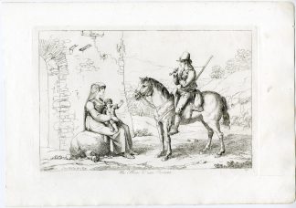 Antique Master Print-CIOCIARA-GUARD-RIDER-CHILD-HORSE-PL.39-Pinelli-1809
