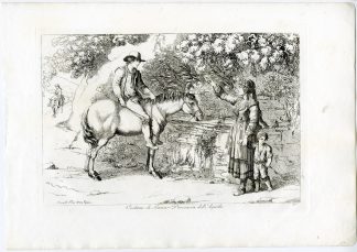 Antique Master Print-CANNE-AQUILA-COSTUME-HORSE-WOMAN-CHILD-PL.43-Pinelli-1809