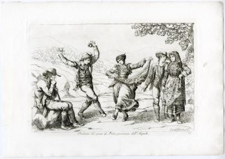 Antique Master Print-PRETA-AQUILA-DANCE-TRADITIONAL-COSTUME-PL.44-Pinelli-1809