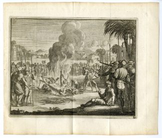 Antique Print-QUALPOPOCA-EXECUTION-CORTES-TENOCHTITLAN-Goeree-Van der Aa-1706