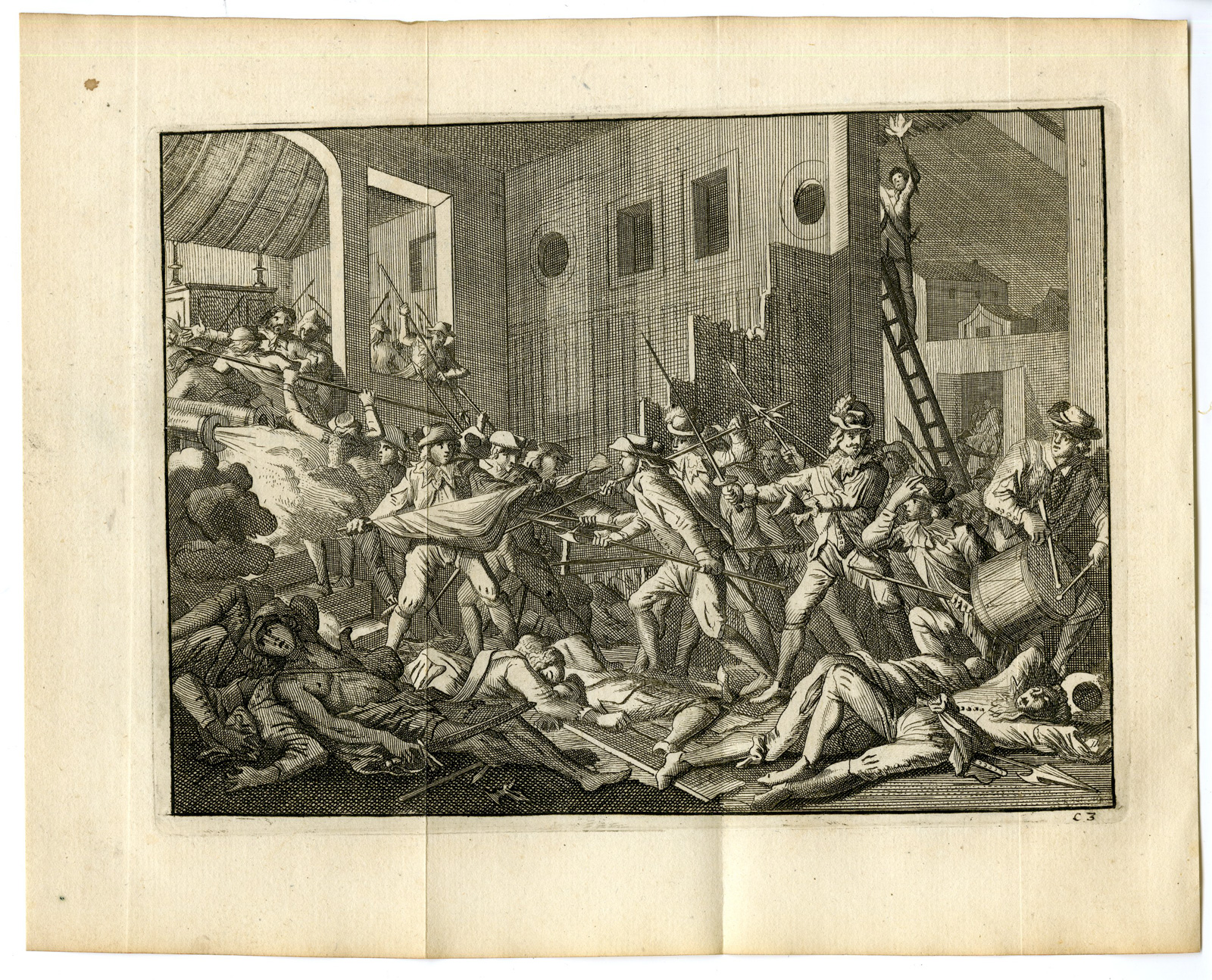 Pco 8705 416x336 Antique Print-BATTLE-OF-CEMPOALA-MEXICO-Goeree-Van der Aa-1706