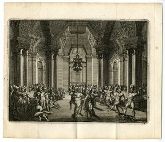 Antique Print-AZTEC-NOBILITY-MEETING-TENOCHTITLAN-Goeree-Van der Aa-1706