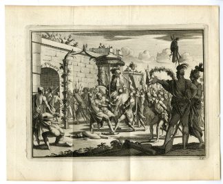 Antique Print-CORTES-ARRIVAL-TLAXCALA-OTUMBA-MEXICO-Goeree-Van der Aa-1706