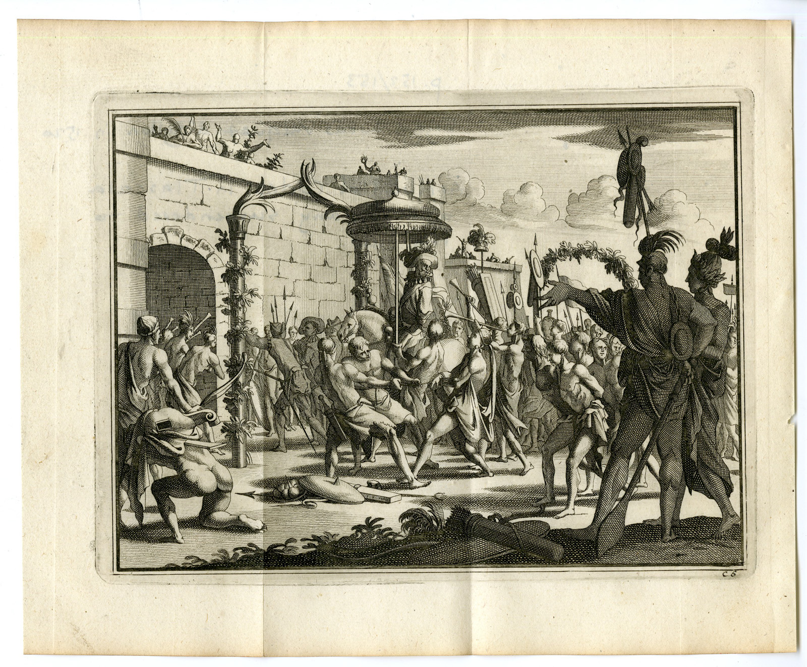 , Antique Print-CORTES-ARRIVAL-TLAXCALA-OTUMBA-MEXICO-Goeree-Van der Aa-1706, Pictura Antique Prints