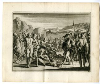 Antique Print-CORTES-TLAXCALAN-ALLIANCE-Goeree-Van der Aa-1706