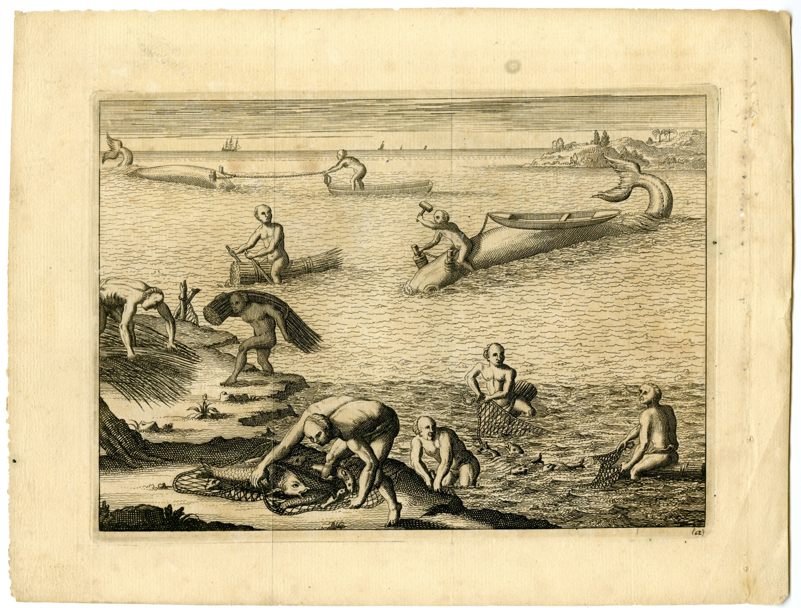 , Antique Print-WEST-INDIES-FISHING-WHALING-Goeree-De Bry-Van der Aa-1707, Pictura Antique Prints