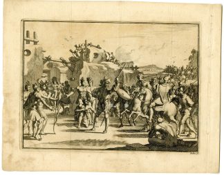 Antique Print-DISCOVERY-BETRAYAL-MAUVILA-HERNANDO-DE-SOTO-Goeree-Van der Aa-1707