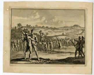 Antique Print-FRANCISCUS PIZARRO-PERU-1530-INCA REFUSAL-Goeree-Van der Aa-1707