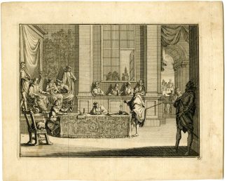 Antique Print-FRANCISCUS PIZARRO-PERU-PLEA-SPANISH KING-Goeree-Van der Aa-1707