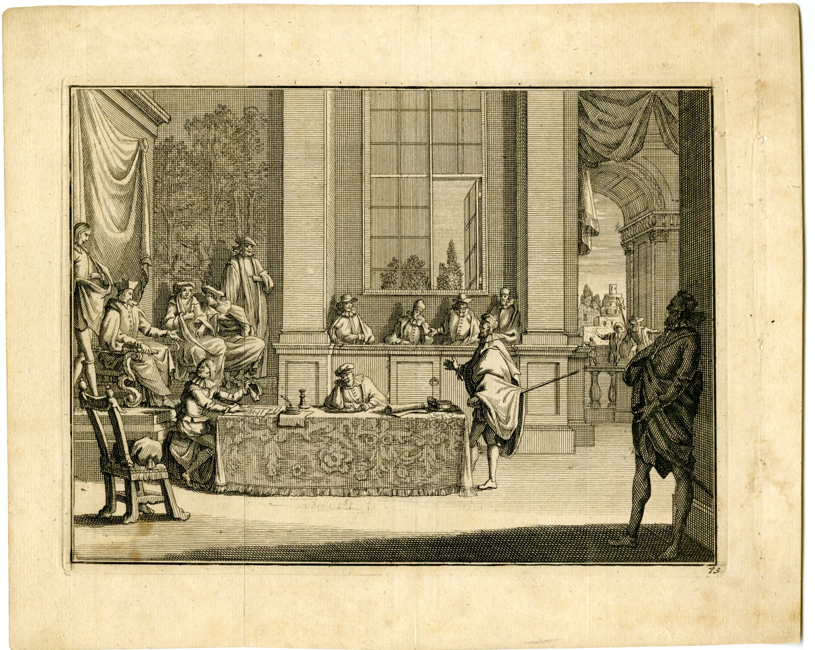 , Antique Print-FRANCISCUS PIZARRO-PERU-PLEA-SPANISH KING-Goeree-Van der Aa-1707, Pictura Antique Prints