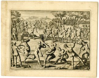 Antique Print-NICARAGUANS-DANCING-INDIGENOUS-RITUAL-Goeree-Van der Aa-1707