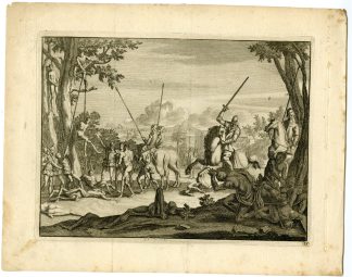 Antique Print-NAPITUCA-MASSACRE-DE-SOTO-TIMUCUA-FLORIDA-Goeree-Van der Aa-1707
