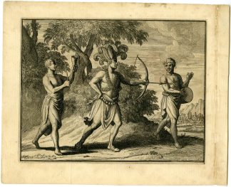 Antique Print-MILITARY-DRESS-ANGOLA-COMMANDERS-SOLDIERS-Goeree-Van der Aa-1707