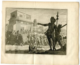 Antique Print-INDIA-CANNANORE-BATTLE-SIEGE-PORTUGUESE-Goeree-Van der Aa-1706