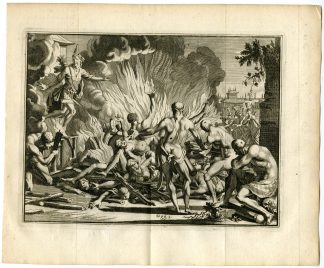 Antique Print-DA-CUNHA-BATTLE-SIEGE-DIU-INDIAN-SACRIFICE-Goeree-Van der Aa-1706