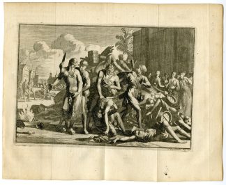 Antique Print-MASSACRE-RAOZANGA-BAHADUR-SHAH-MOORS-Goeree-de Bry-Van der Aa-1706