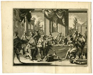 Antique Print-CHRISTOFFEL COLUMBUS AT THE CASTILIAN COURT-Goeree-Van der Aa-1707