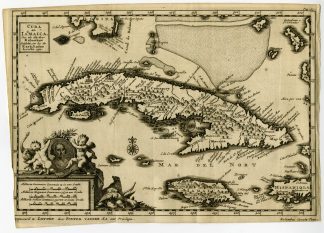 Antique Map-CUBA-JAMAICA-COLUMBUS-Van der Aa-1707