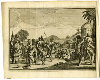 Antique Print-OJEDA-CAONABO-CAPTURE-SPANISH-HISPANIOLA-Goeree-Van der Aa-1707