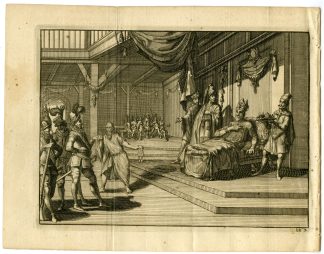 Antique Print-VASCO-DA-GAMA-ZAMORIN-CALICUT-INDIA-Goeree-Van der Aa-1707