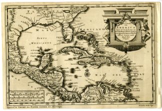 Antique Map-AMERICA-CARIBBEAN-FLORIDA-MEXICO-CUBA-YUCATAN-Goeree-Van der Aa-1707