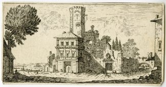 Antique Master Print-VEDUTA-ROMAN-RUINS-Anonymous-c.1700