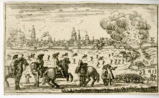 Antique Master Print-MINIATURE-SIEGE-ETCHING-FLEMISH-Weyen-ca. 1650?1670