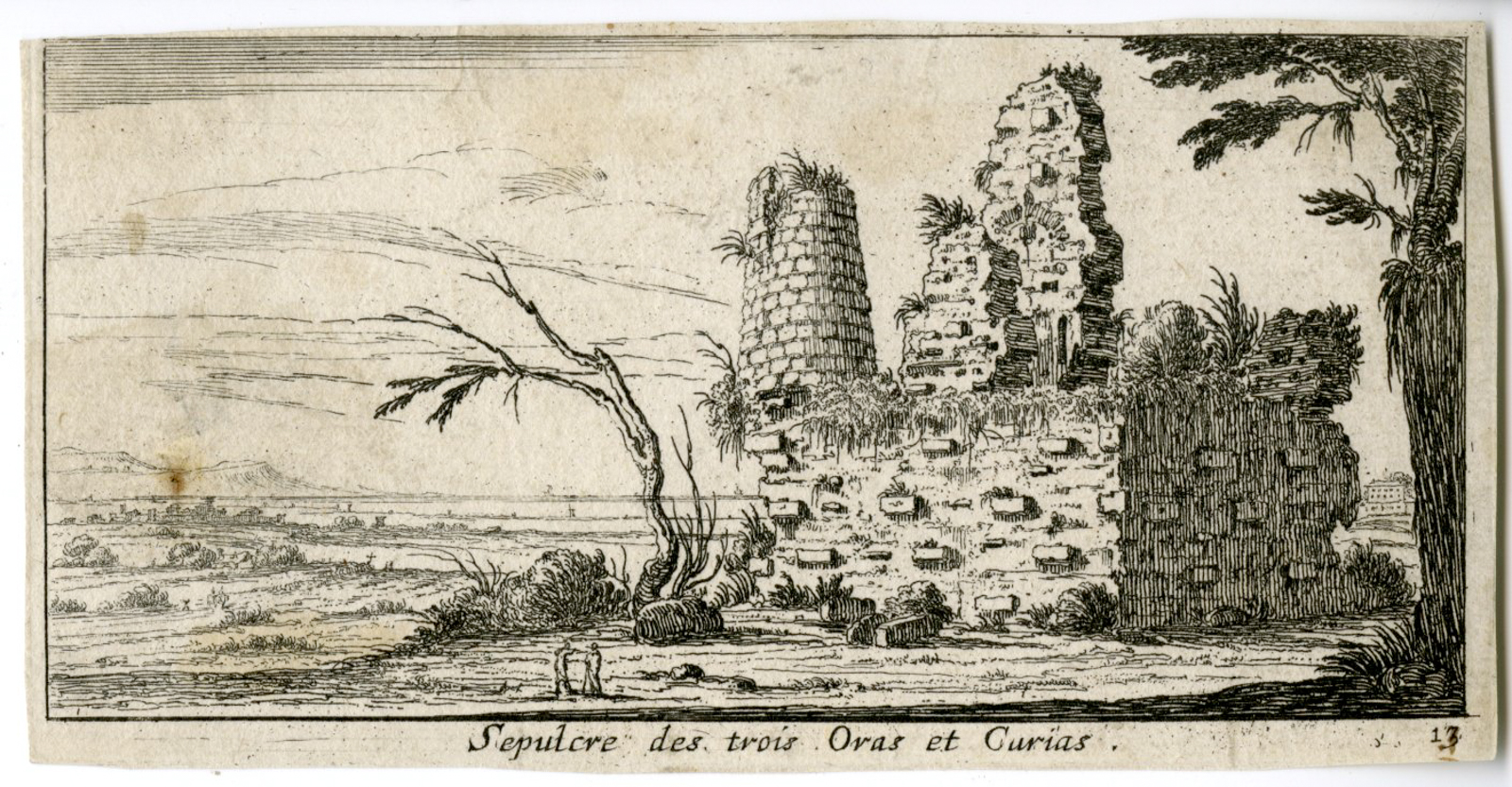 , Antique Print-SEPUCURE-HORACES-CURIACES-ROME-Silvestre-c.1650-1670, Pictura Antique Prints