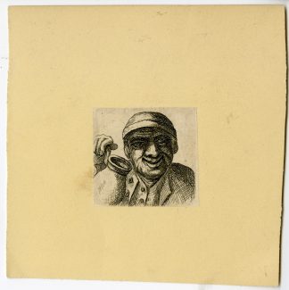 Antique Master Print-GENRE-STUDY-MAN-WITH-JUG-Deuchar-c.1870