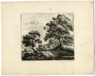 Antique Master Print-MAN-PATH NEAR A VILLAGE-LIFETIME IMPR.-Waterloo-c.1630-63