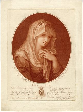 Antique Master Print-EMILIA-FREYIN VON SICKINGEN-Sintzenich-Kauffmann-1781