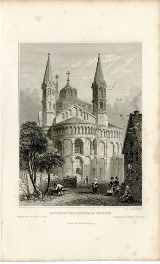 Antique Print-APOSTLES-CHURCH-COLOGNE-KOELN-RHINE-Cleghorn-Tombleson-1832