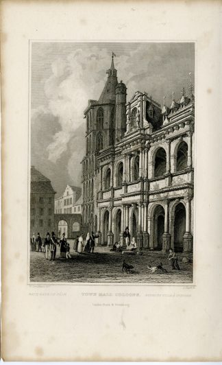Antique Print-TOWN-HALL-COLOGNE-KOELN-RHINE-Clark-Tombleson-1832