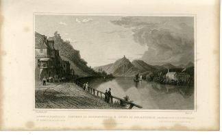 Antique Print-NONNENWERTH-ROLANDSECK-CONVENT-RUINS-RHINE-Hall-Tombleson-1832