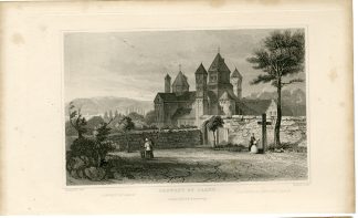 Antique Print-CONVENT-LAACH-VIEW2-RHINE-GERMANY-Hood-Tombleson-1832