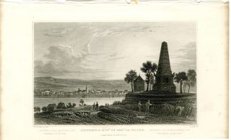 Antique Print-NEUWIED-MONUMENT-LA-HOCHE-RHINE-Watts-Tombleson-1832