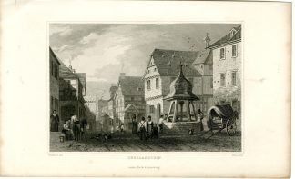 Antique Print-OBERLANSTEIN-GERMANY-RHINE-Watts-Tombleson-1832