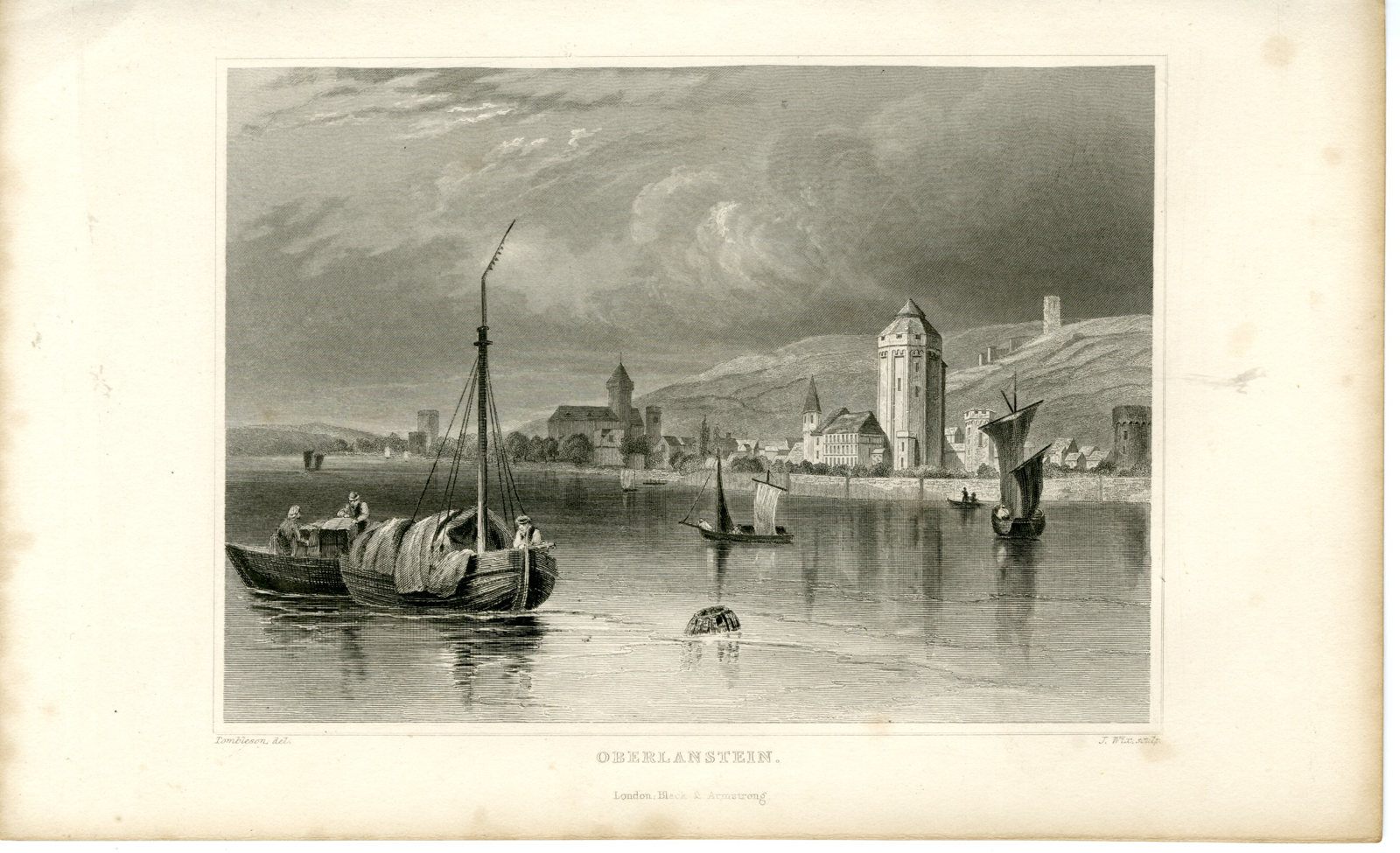 , Antique Print-OBERLAHNSTEIN-RHINE-Willmore-Tombleson-1832, Pictura Antique Prints
