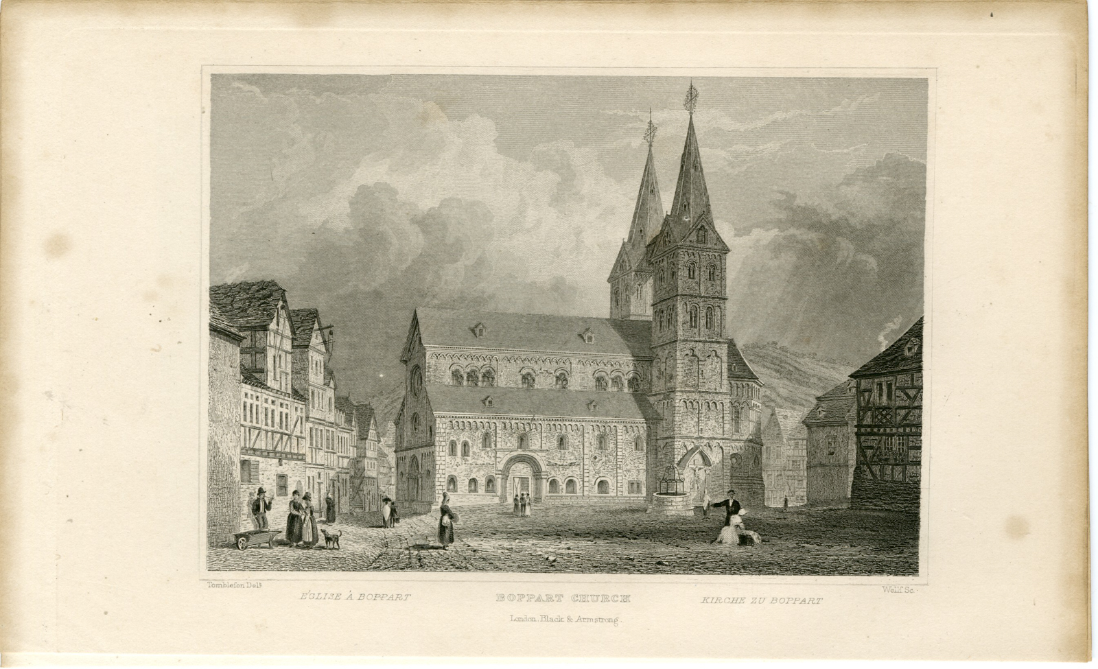 , Antique Print-BOPPART-CHURCH-Wellf-Tombleson-1832, Pictura Antique Prints