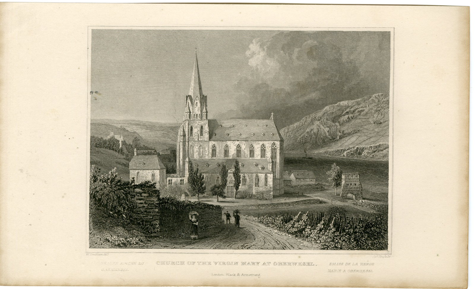 , Antique Print-OBERWESEL-VIRGIN-MARY-CHURCH-Tingle-Tombleson-1832, Pictura Antique Prints