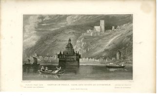Antique Print-PFALZ-CAUB-GUTENFELS-Tingle-Tombleson-1832
