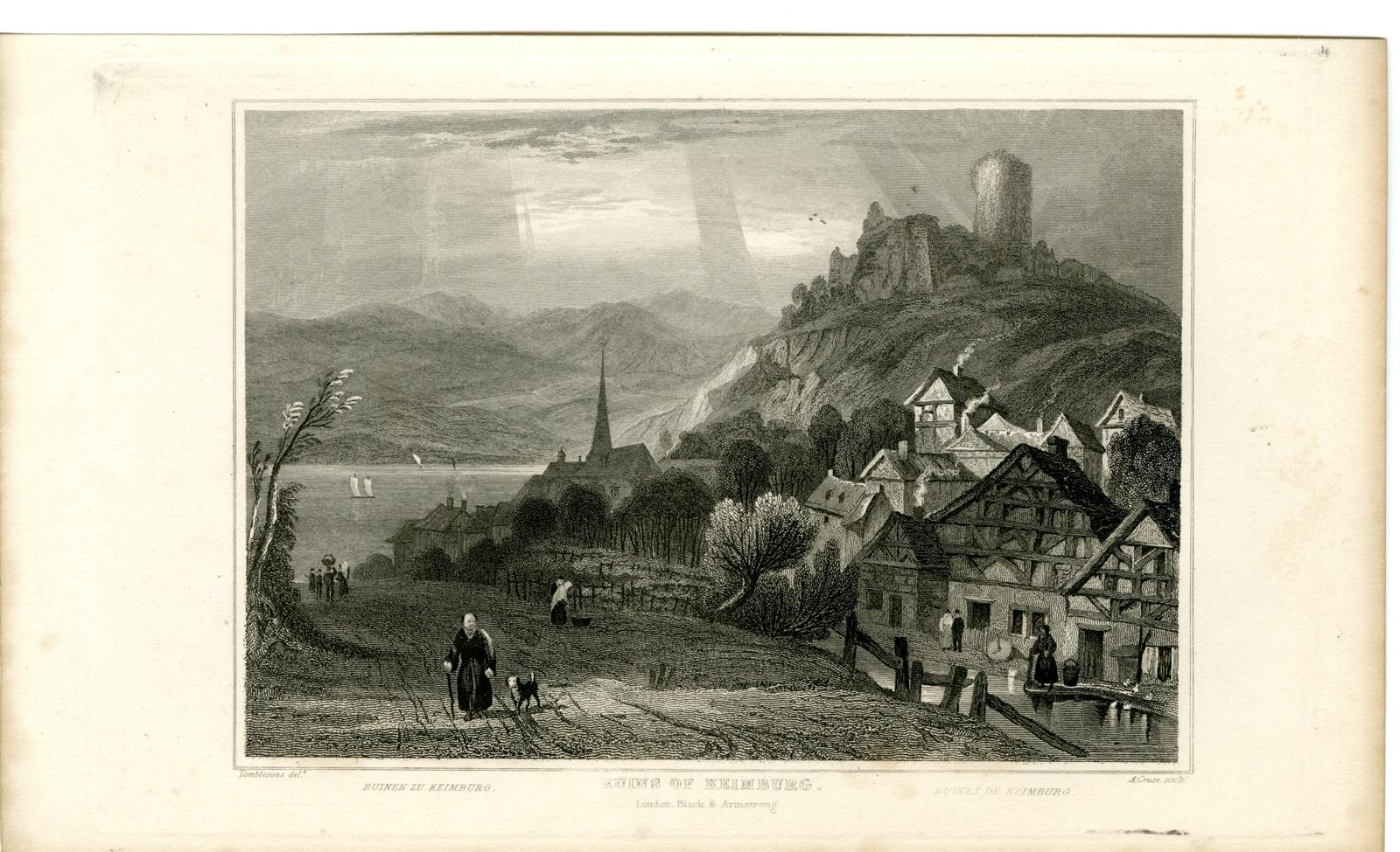 , Antique Print-HEIMBURG-RUINS-Cruse-Tombleson-1832, Pictura Antique Prints