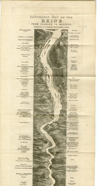 Antique Map-RHINE-MAP-PANORAMIC-Tombleson-1832