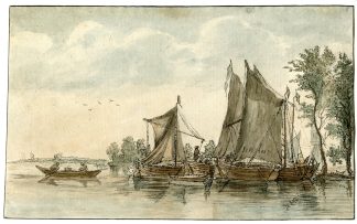 Antique Master Print-RIVER VIEW-Dietrich-Josi-Cuyp-1821